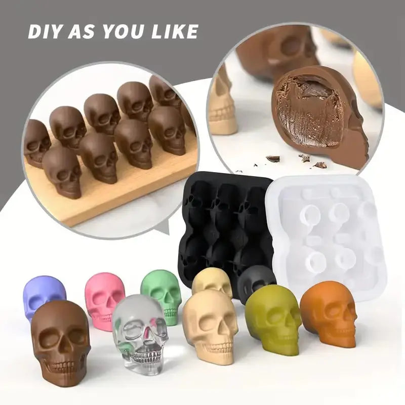 Skull Ice Cube Tray - 3D Silicone Mold 4/6