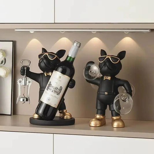 French Bulldog Wine Holder - Stylish Resin Bottle Holder