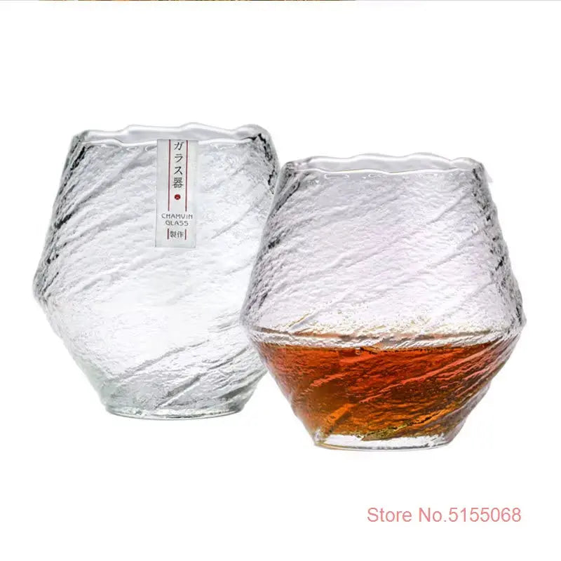 Handmade 420ml Japanese Hammer Pattern Whiskey Glass