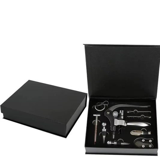 Premium Rabbit-Shaped Zinc Alloy Wine Opener Set with Elegant Wooden/Leather Box