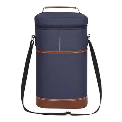 Insulated Wine Bottle Cooler Bag - Holds 2 Bottles & Wine Glass