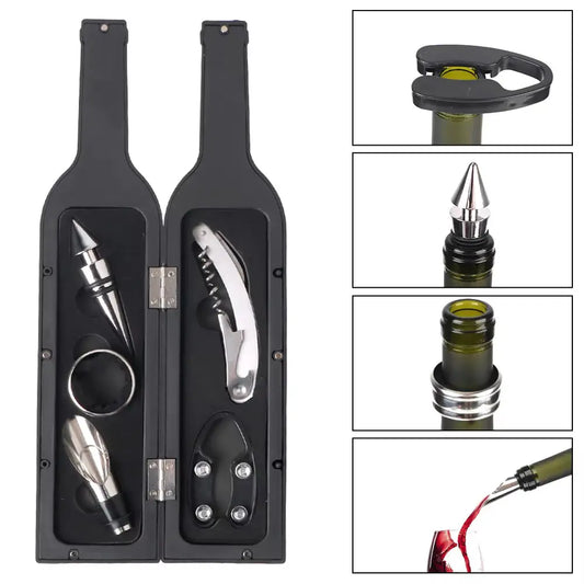 Premium 5-Piece Wine Opener Accessories Gift Set