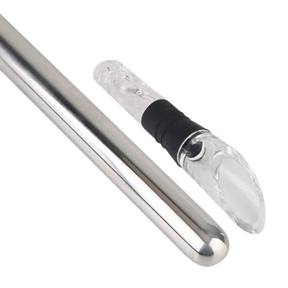4-in-1 Stainless Steel Wine Chiller Stick with Pourer, Stopper, and Cutter