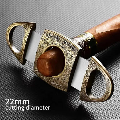 Retro Stainless Steel Cigar Cutter Double Cut