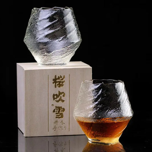 Handmade 420ml Japanese Hammer Pattern Whiskey Glass