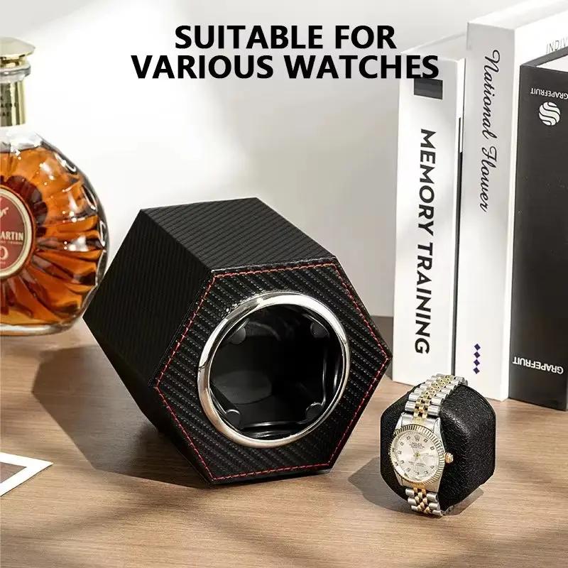 Watch Winder Box Automatic PU Leather Global Universal Power Cord