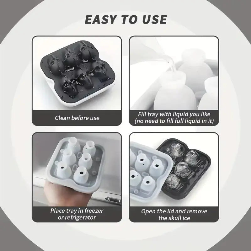 Skull Ice Cube Tray - 3D Silicone Mold 4/6