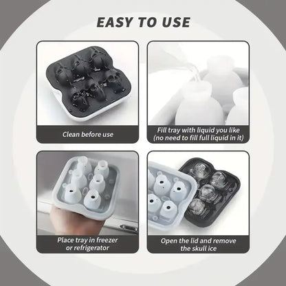 Skull Ice Cube Tray - 3D Silicone Mold 4/6