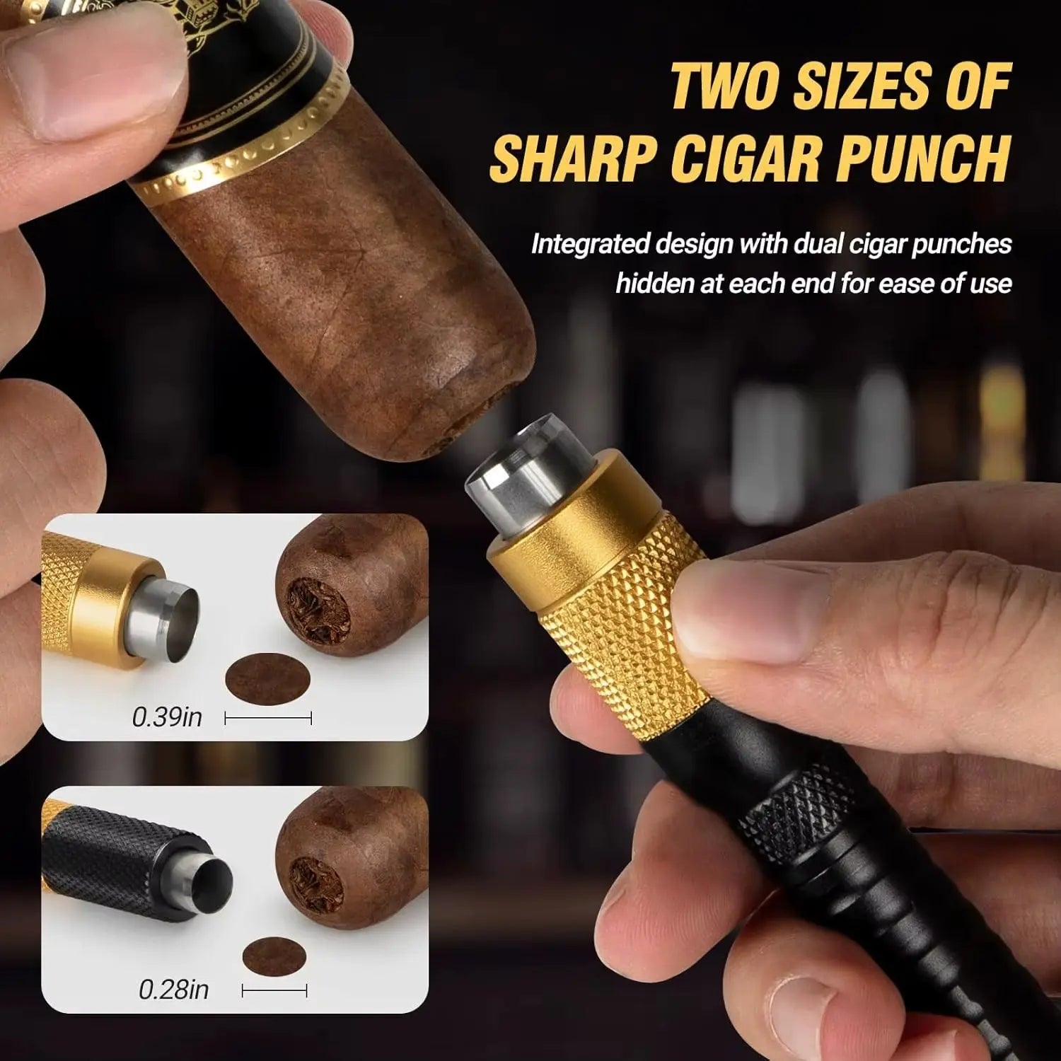Ultimate 4-in-1 Cigar Draw Enhancer Kit: Cigar Punch, Twin Nubber & Stainless Steel Double End Punch