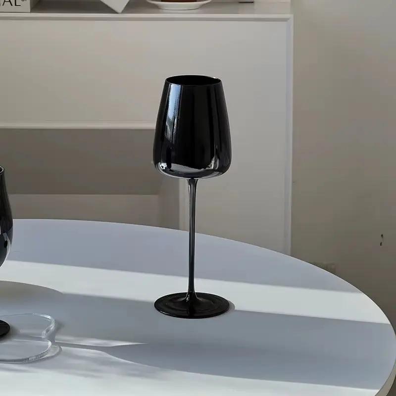 Premium Black Porcelain Crystal Wine & Champagne Glasses