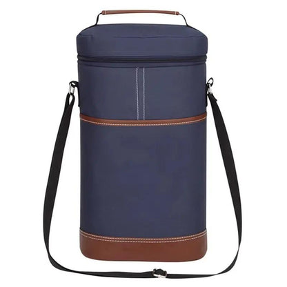 Insulated Wine Bottle Cooler Bag - Holds 2 Bottles & Wine Glass