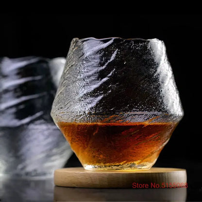 Handmade 420ml Japanese Hammer Pattern Whiskey Glass