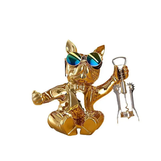 Ceramic French Bulldog Wine Holders