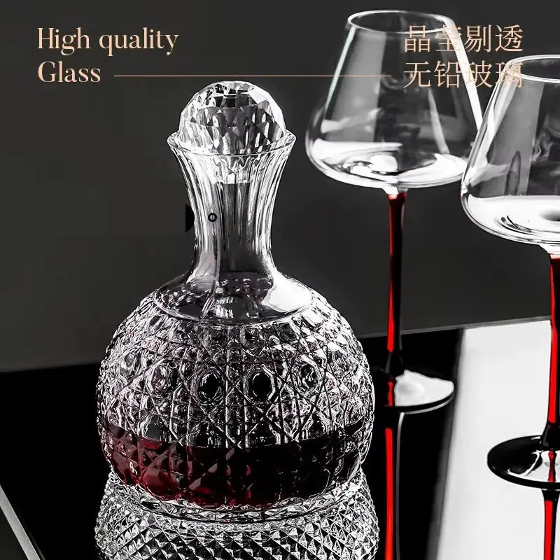 Elegant Lead-Free Crystal Wine Tumbler - 1500ml Aerator Decanter