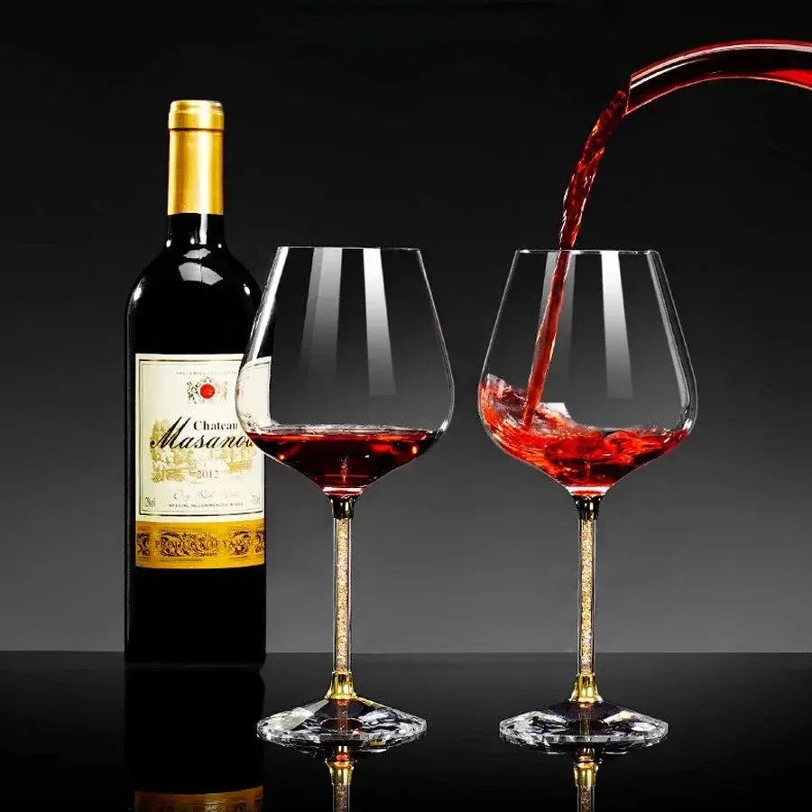 2Pcs Light Luxury High-End Crystal Cup Red Wine Glass Set
