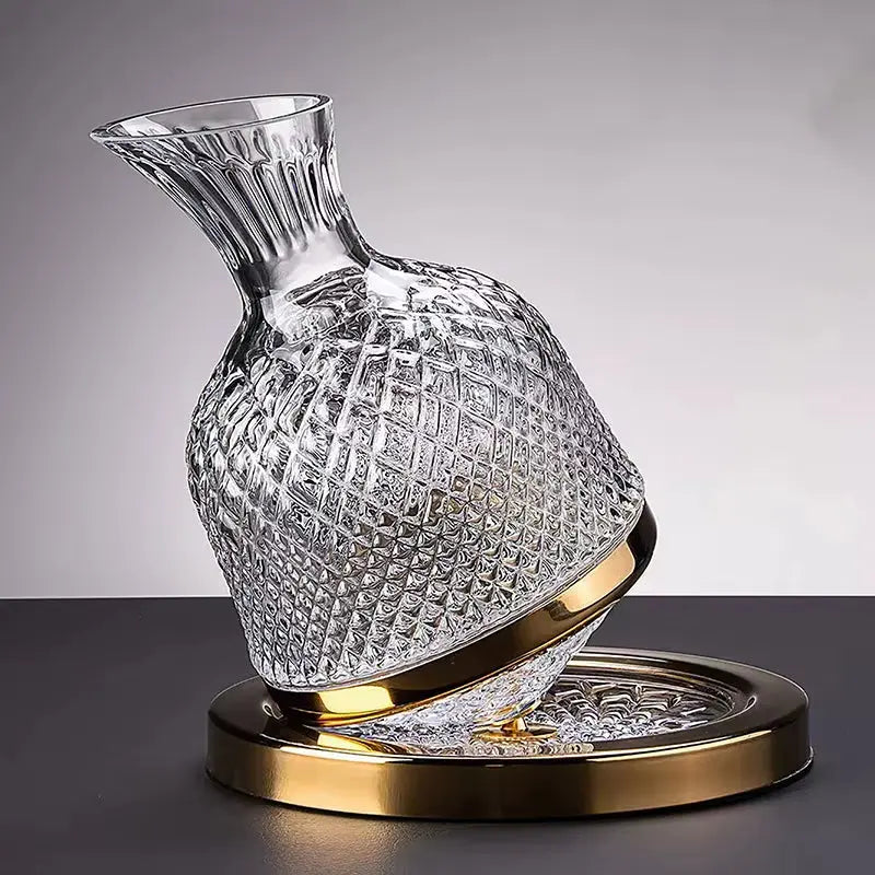 1500ML 360° Rotating Crystal Glass Decanter Wine Aerator & Dispenser 