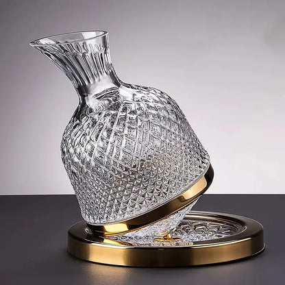 1500ML 360° Rotating Crystal Glass Decanter Wine Aerator & Dispenser 