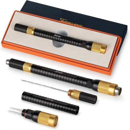 Ultimate 4-in-1 Cigar Draw Enhancer Kit: Cigar Punch, Twin Nubber & Stainless Steel Double End Punch