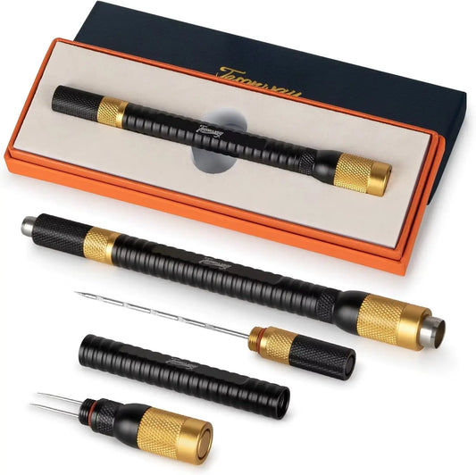 Ultimate 4-in-1 Cigar Draw Enhancer Kit: Cigar Punch, Twin Nubber & Stainless Steel Double End Punch