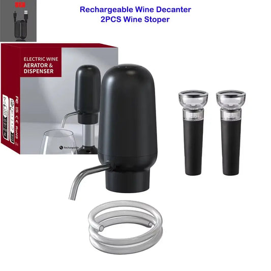 Rechargeable One-Touch Electric Wine Aerator Dispenser